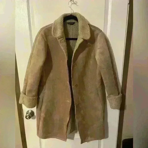 Lands End faux suede‎ and Sherpa lined coat - Picture 1 of 4